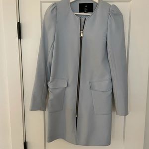 H&M powder blue zip up coat size us 4